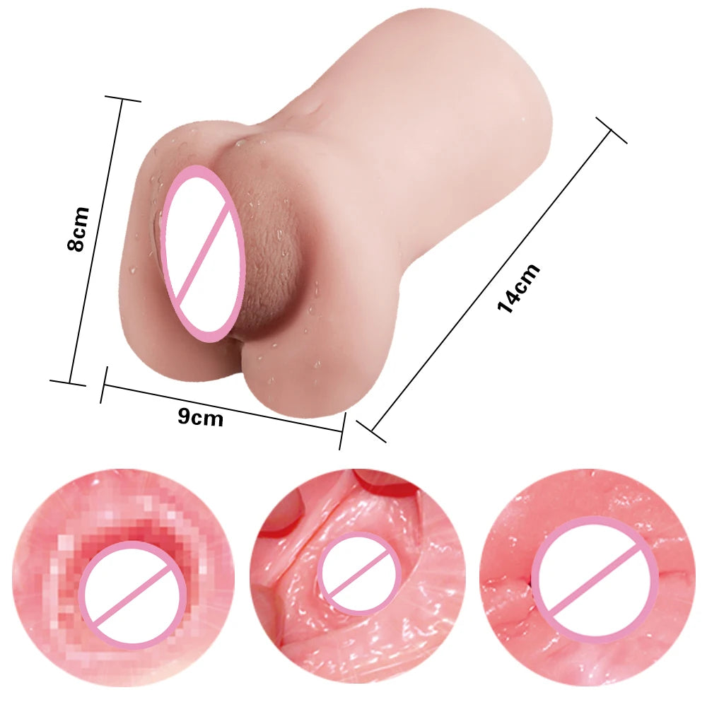 Men’s Aircraft Cup Male Masturbator Soft Realistic Pocket Pussy