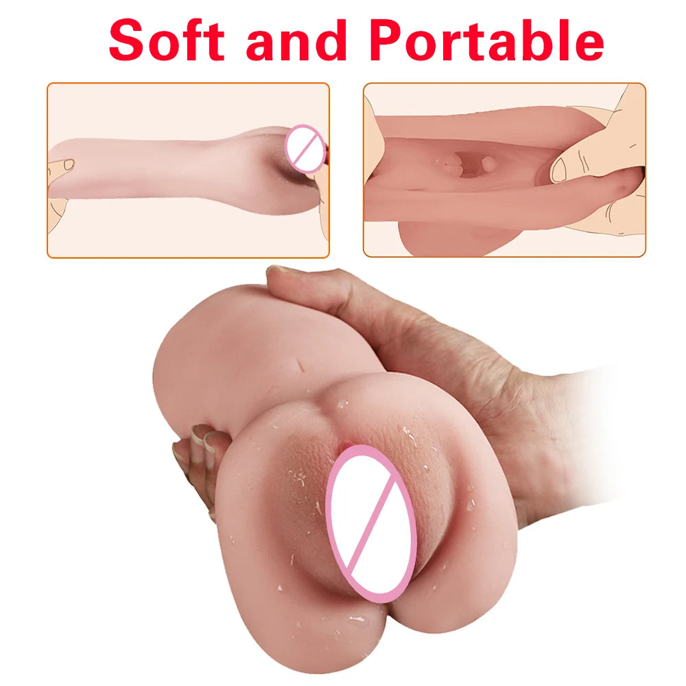 Men’s Aircraft Cup Male Masturbator Soft Realistic Pocket Pussy