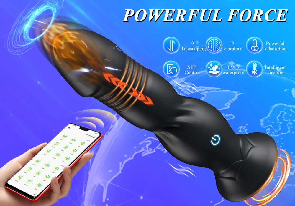 Thrusting Bluetooth Prostate Massager with Suction Base