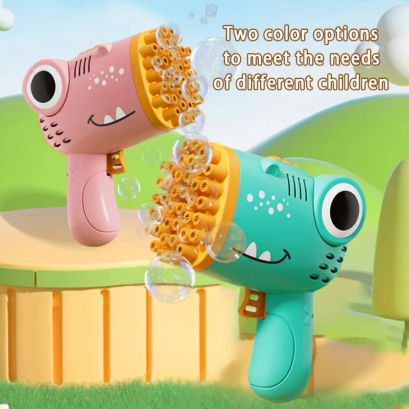 40-Hole Dinosaur Bubble Machine – Electric Bubble Fun Gun