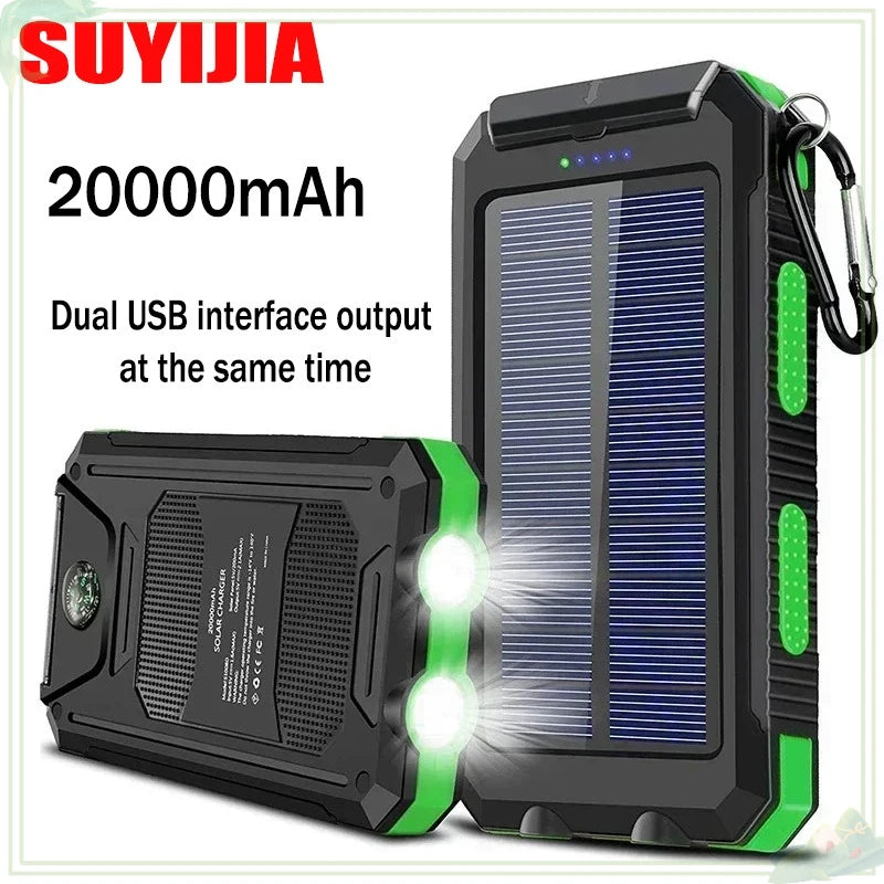 Solar Power Bank 20000mAh with LED Light