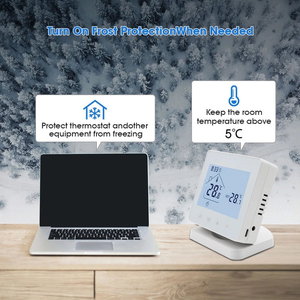 Smart RF Wireless Room Thermostat with WiFi Control