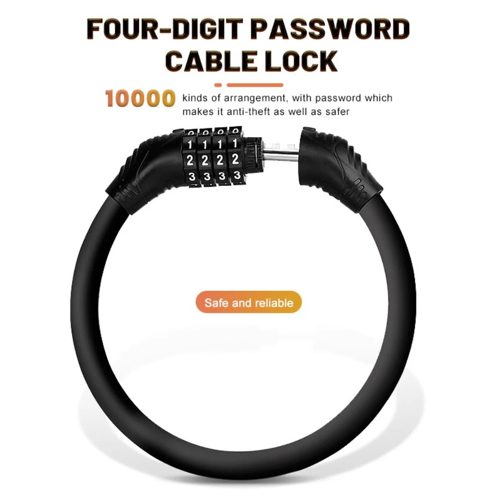 Portable 4-Digit Code Lock for Bike & Motorcycle