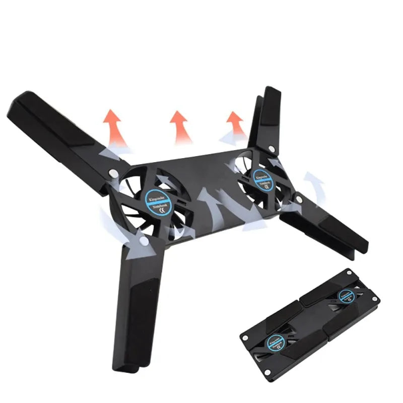 USB Laptop Cooling Pad – Dual-Fan Stand for 7–15”