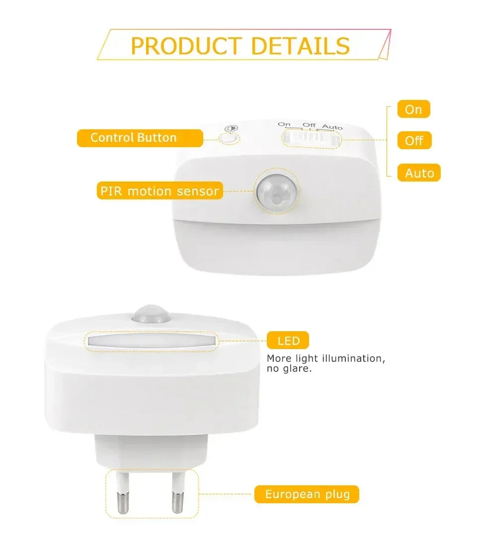 Plug-In LED Motion Sensor Night Light EU