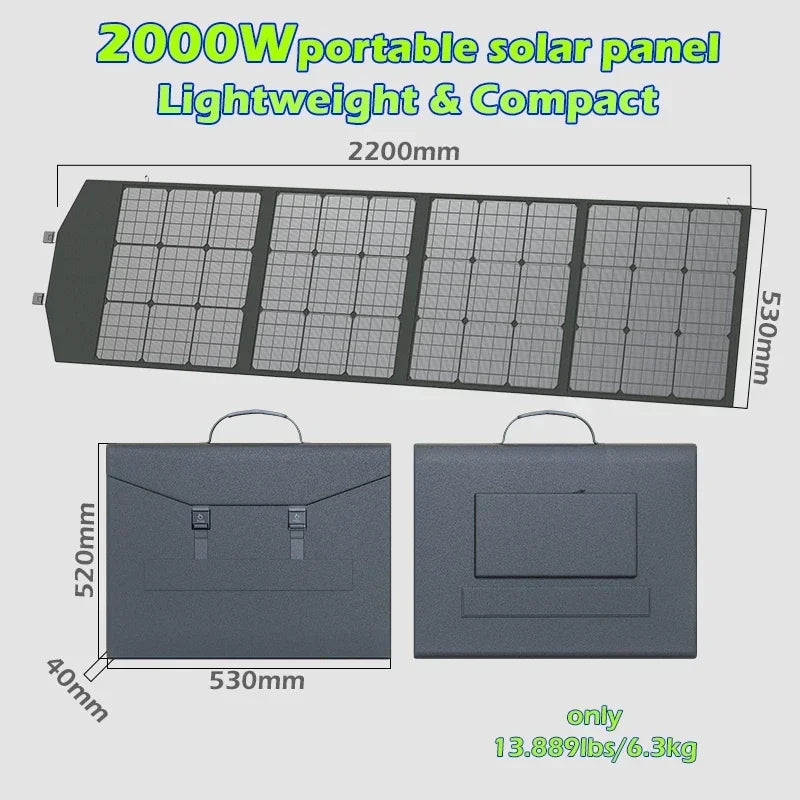 Flexible Foldable Portable Solar Panel Kit 500W-2000W