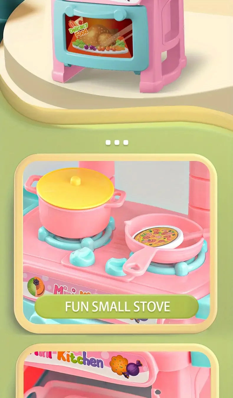 Mini Kitchen Playset for Kids Cooking Fun