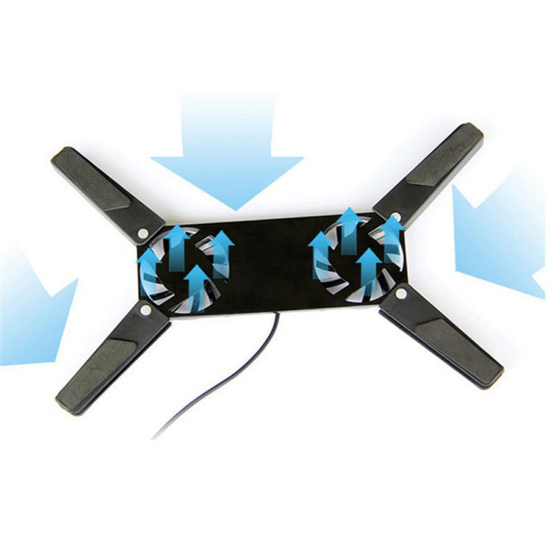 USB Laptop Cooling Pad – Dual-Fan Stand for 7–15”