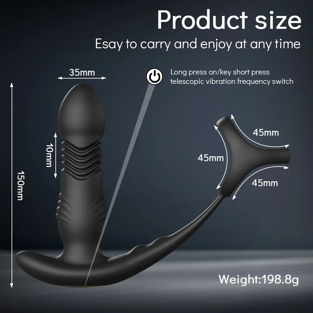 Wireless Thrusting Anal Vibrator with Cock Ring