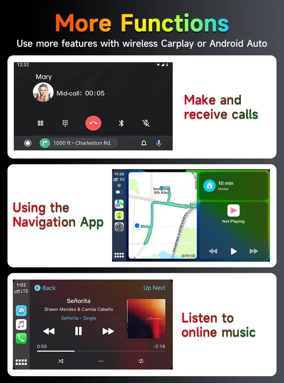 5‑7″ Waterproof Motorcycle CarPlay/Android Auto GPS