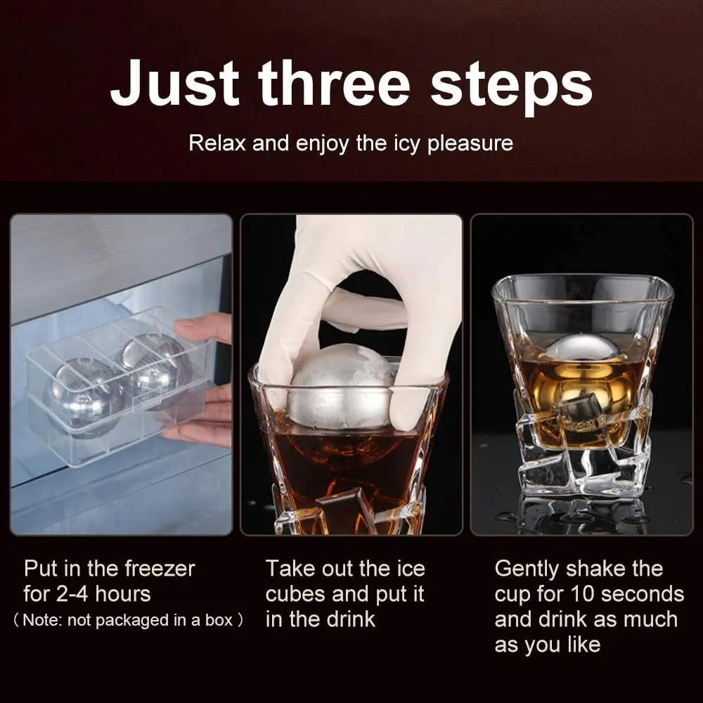 Stainless Steel Round Whiskey Stones Set