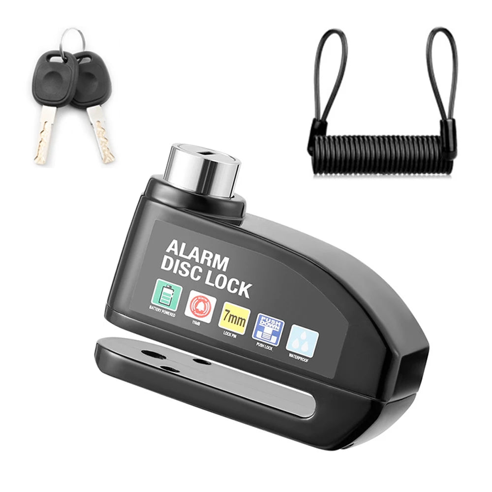 120dB Waterproof Motorcycle Disc Brake Alarm Lock