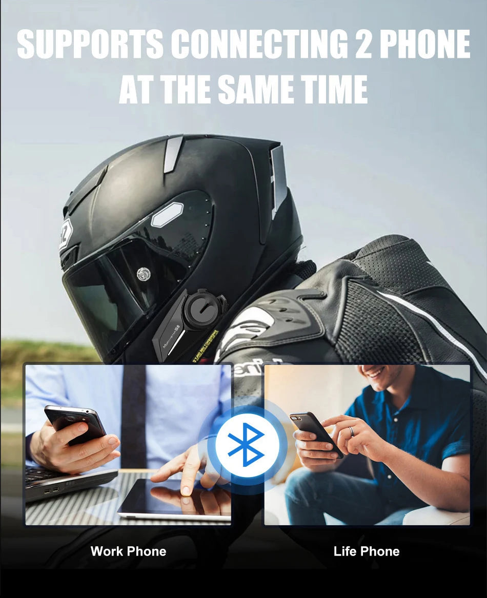 Mornystar S8 Bluetooth Motorcycle Helmet Intercom