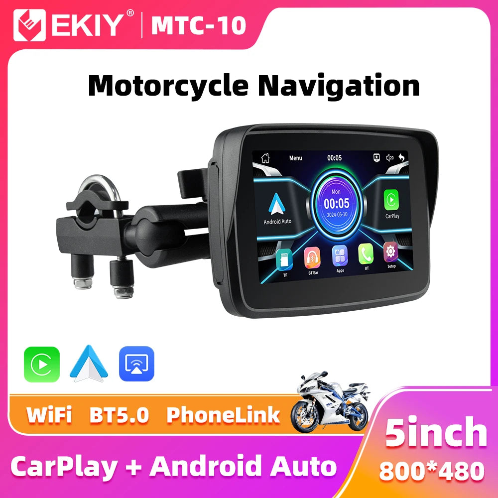 EKIY 5″ Wireless CarPlay & Android Auto GPS Display