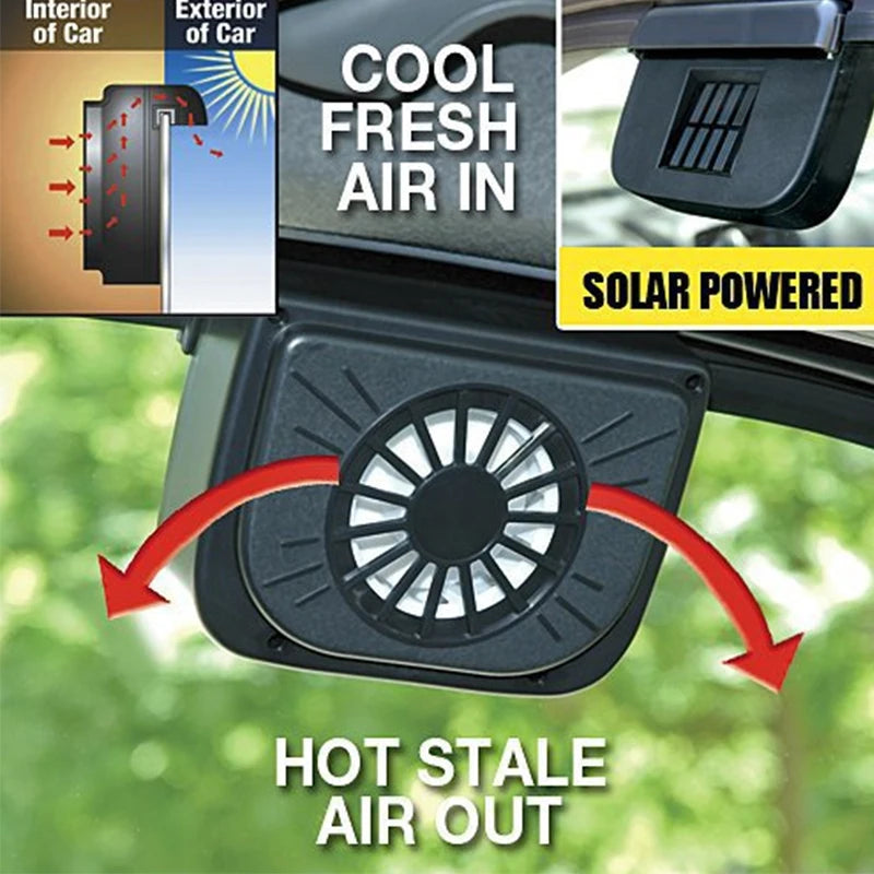 Solar Powered Car Window Exhaust Fan Cooler