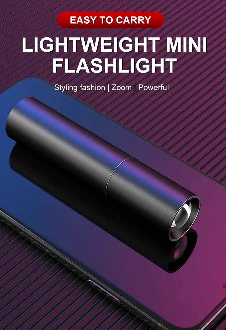 USB Rechargeable Mini Flashlight – Super Bright Beam