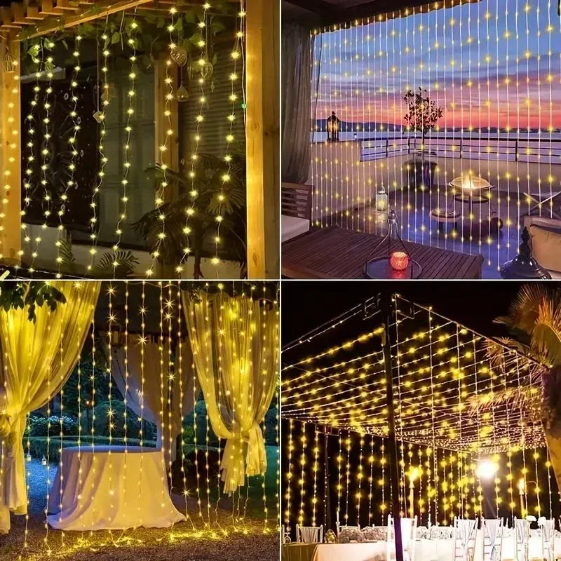 Outdoo Solar Curtain Lights Garden Light Fairy Lights LED Lights