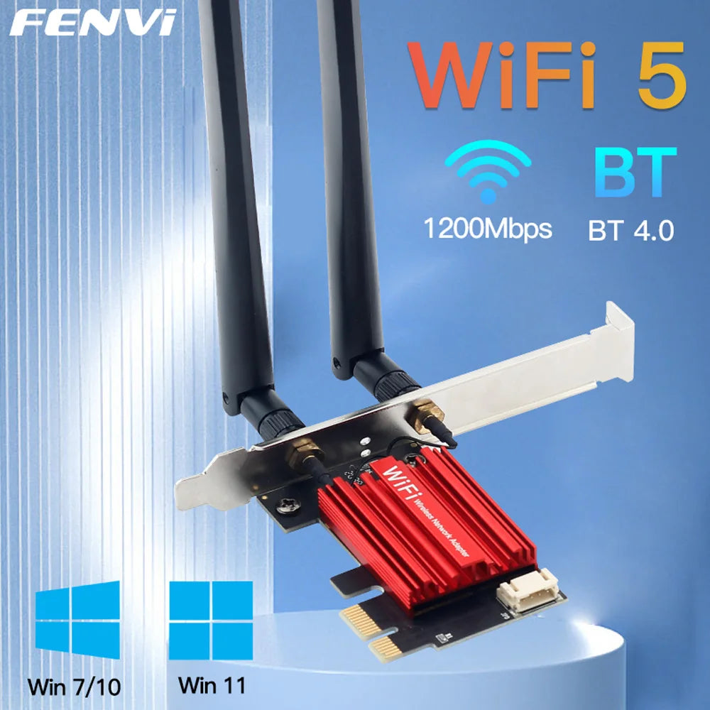 FENVI AC1200 WiFi 5 PCIe Card – Dual Band Power