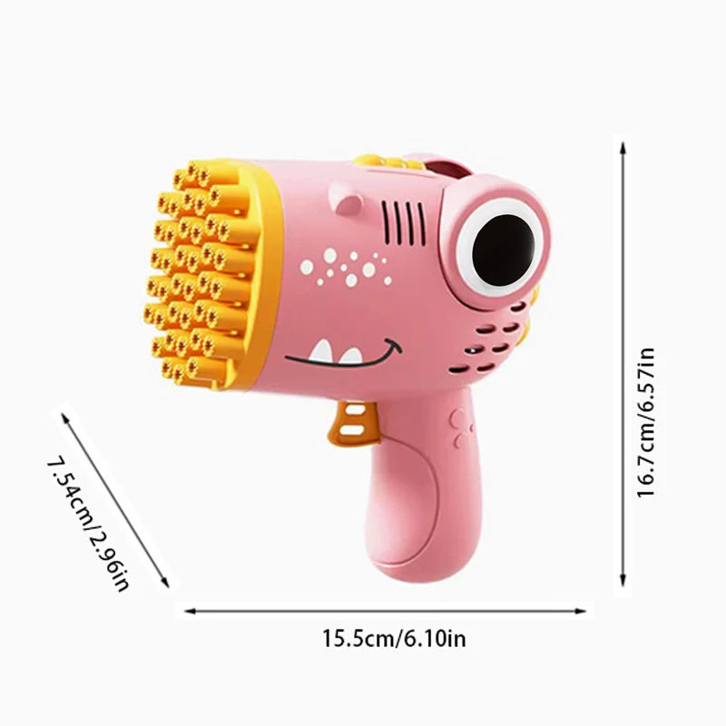 40-Hole Dinosaur Bubble Machine – Electric Bubble Fun Gun