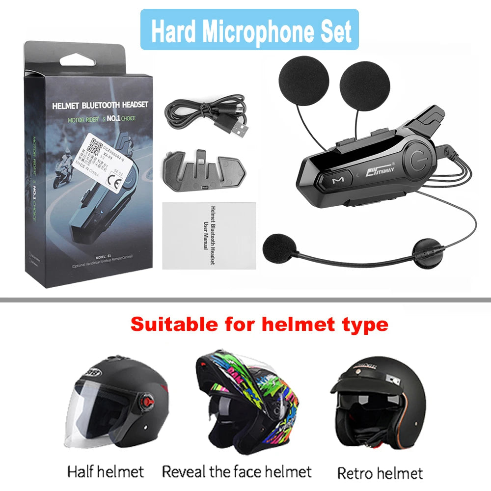 Bluetooth Motorcycle Helmet Intercom V5.3 1000M