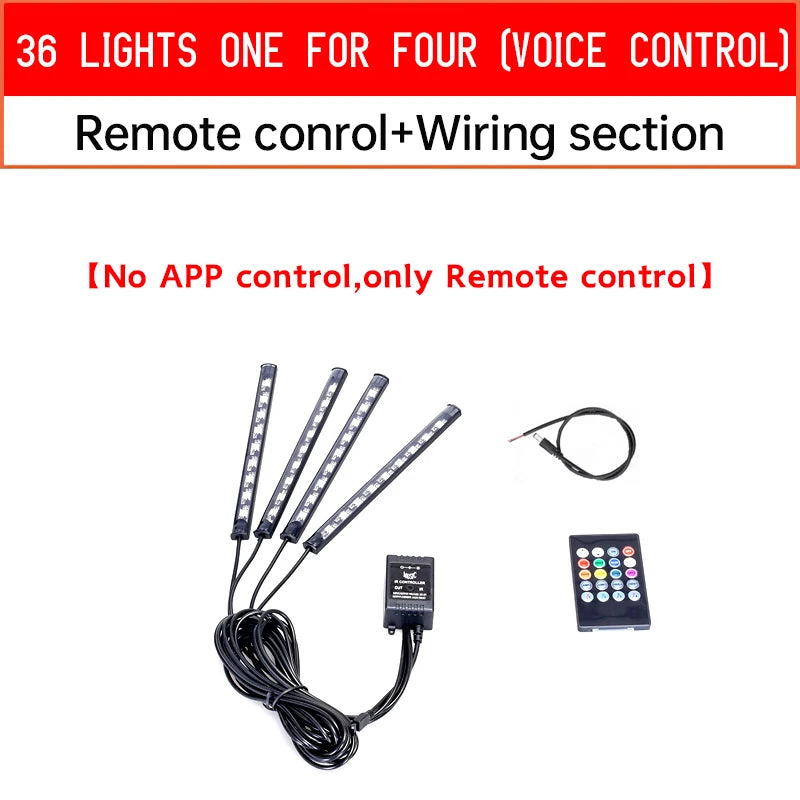 LED Motorcycle Car Ambient Light Strip Kit