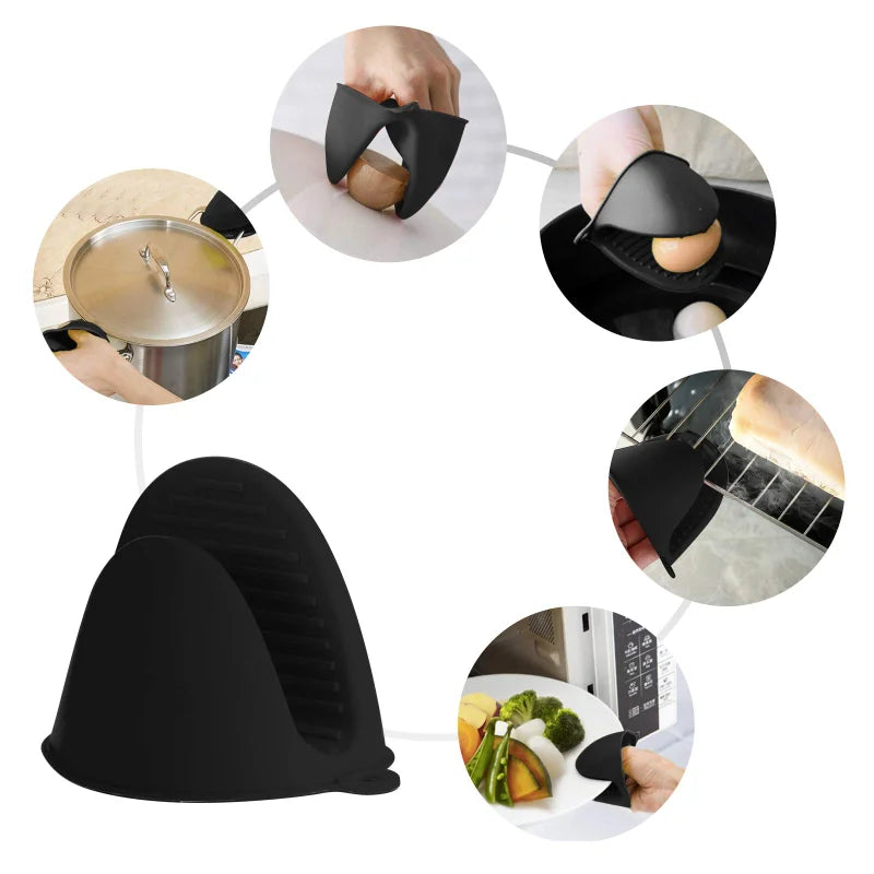 2pcs Silicone Oven Mitts Heat Resistant Non-Slip Gloves