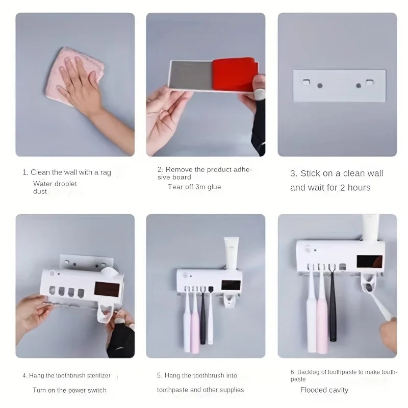 Smart Toothbrush Holder with Auto Dispenser