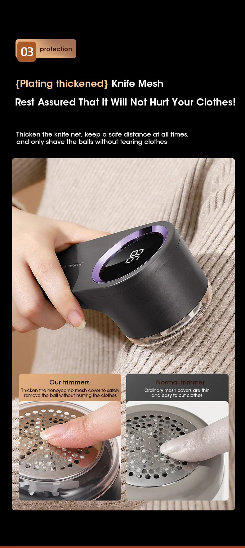 LED Electric Lint Remover for Clothing