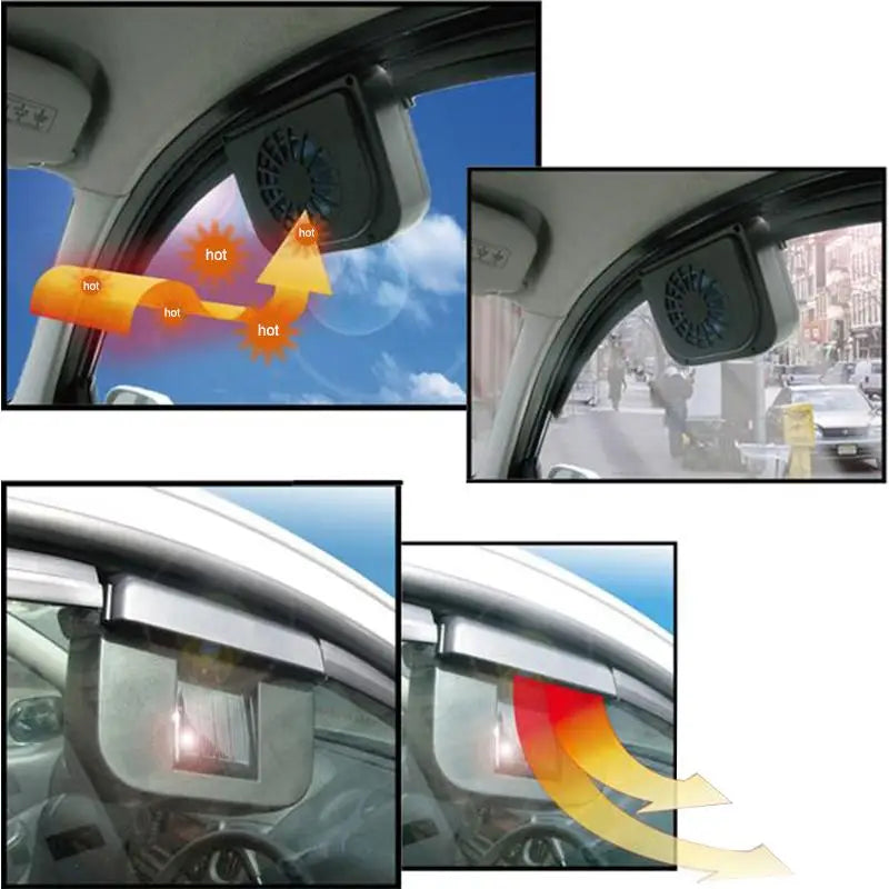Solar Powered Car Window Exhaust Fan Cooler