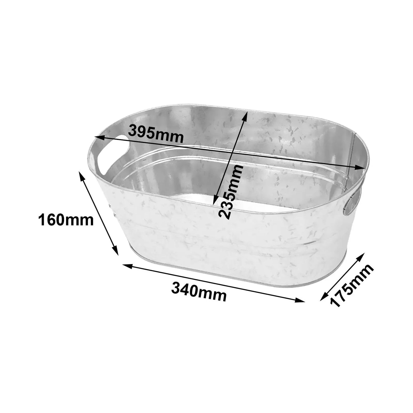 Large Galvanized Metal Ice Bucket Oval Cooler