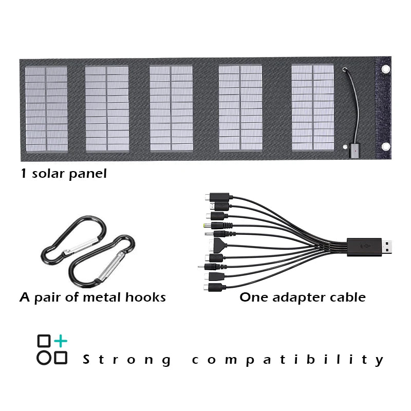 70W Portable 5V Solar Panel with USB Ports – Outdoor Power