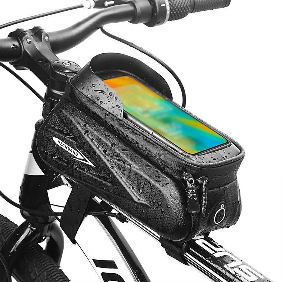 Waterproof Front Beam Bike Bag with Phone Holder