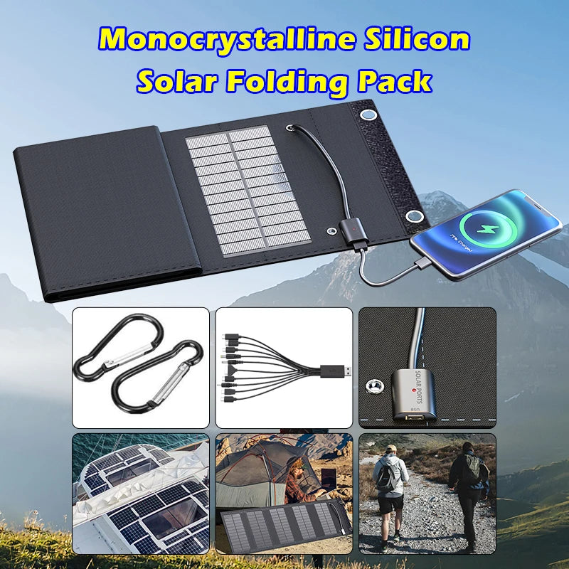 70W Portable 5V Solar Panel with USB Ports – Outdoor Power