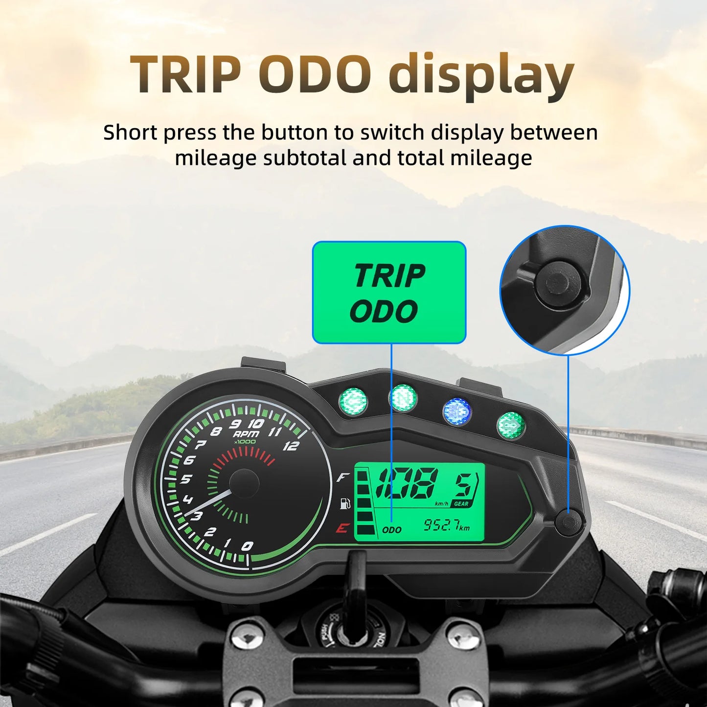 12V Digital Speedometer Odometer for Italika