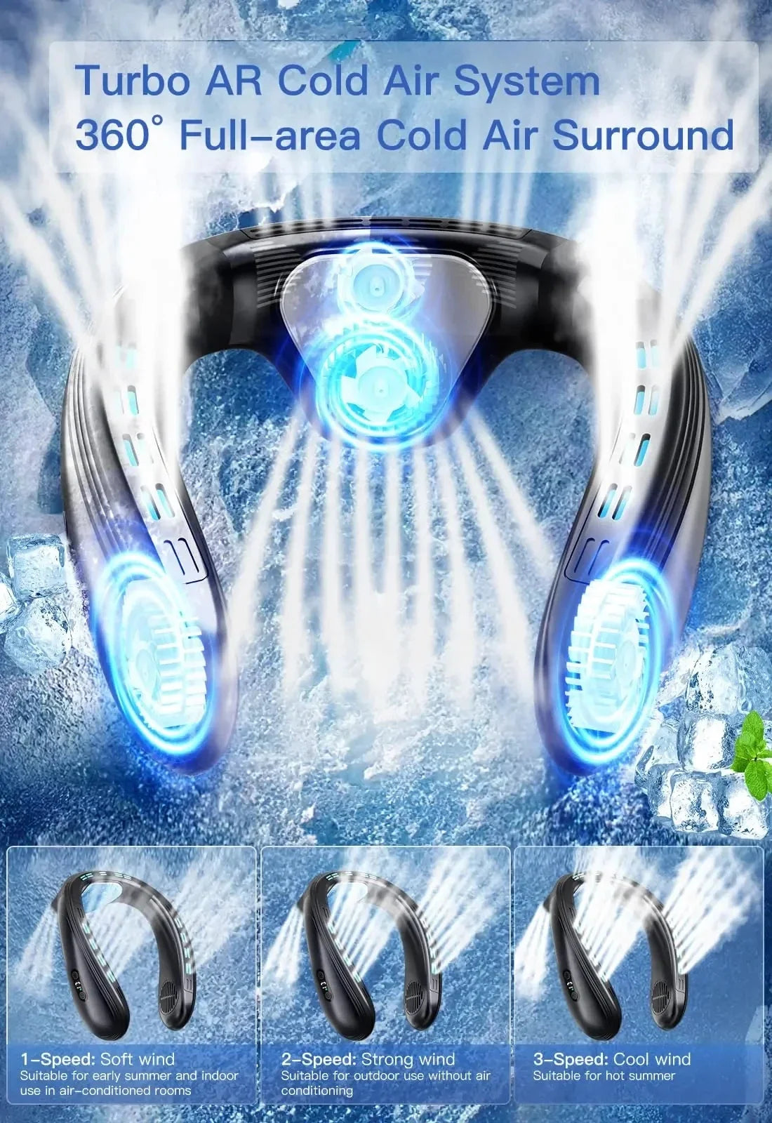 Portable Neck Air Conditioner Bladeless Cooling Fan
