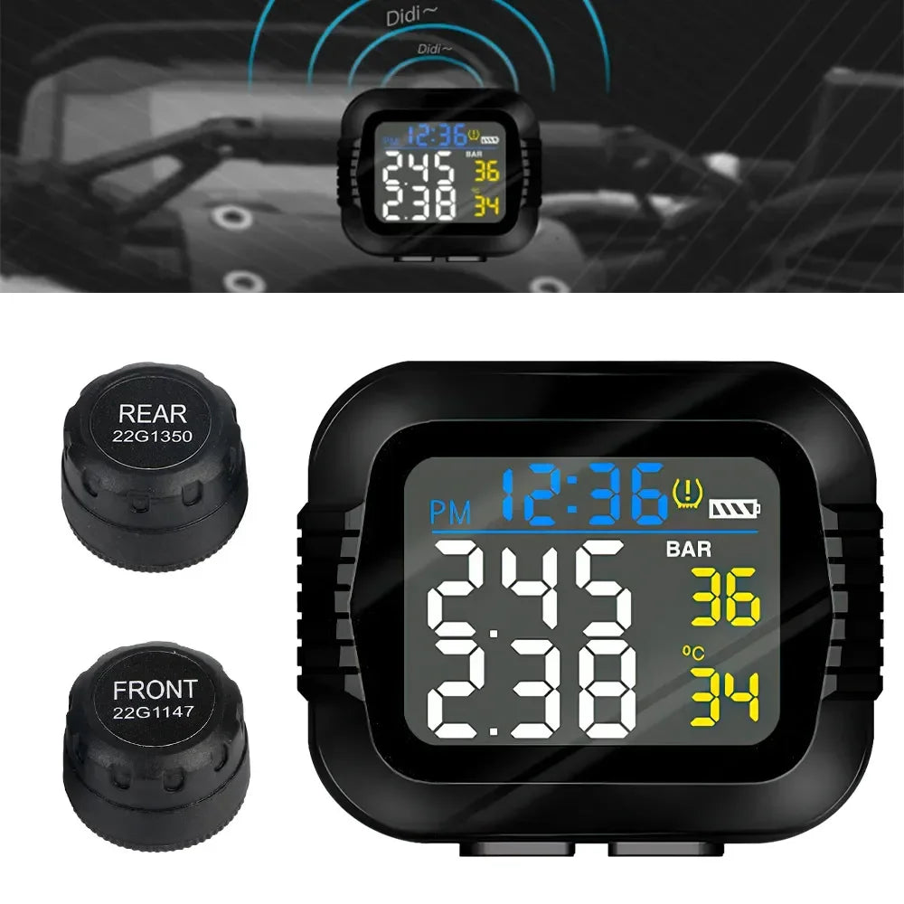 Motorcycle TPMS Tire Pressure Monitoring System Real-Time