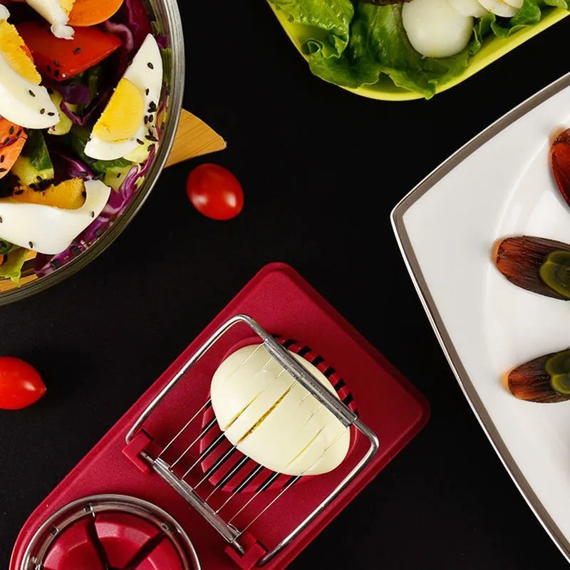 Multifunctional Stainless Steel Egg Cutter – Slice Eggs Like a Pro!