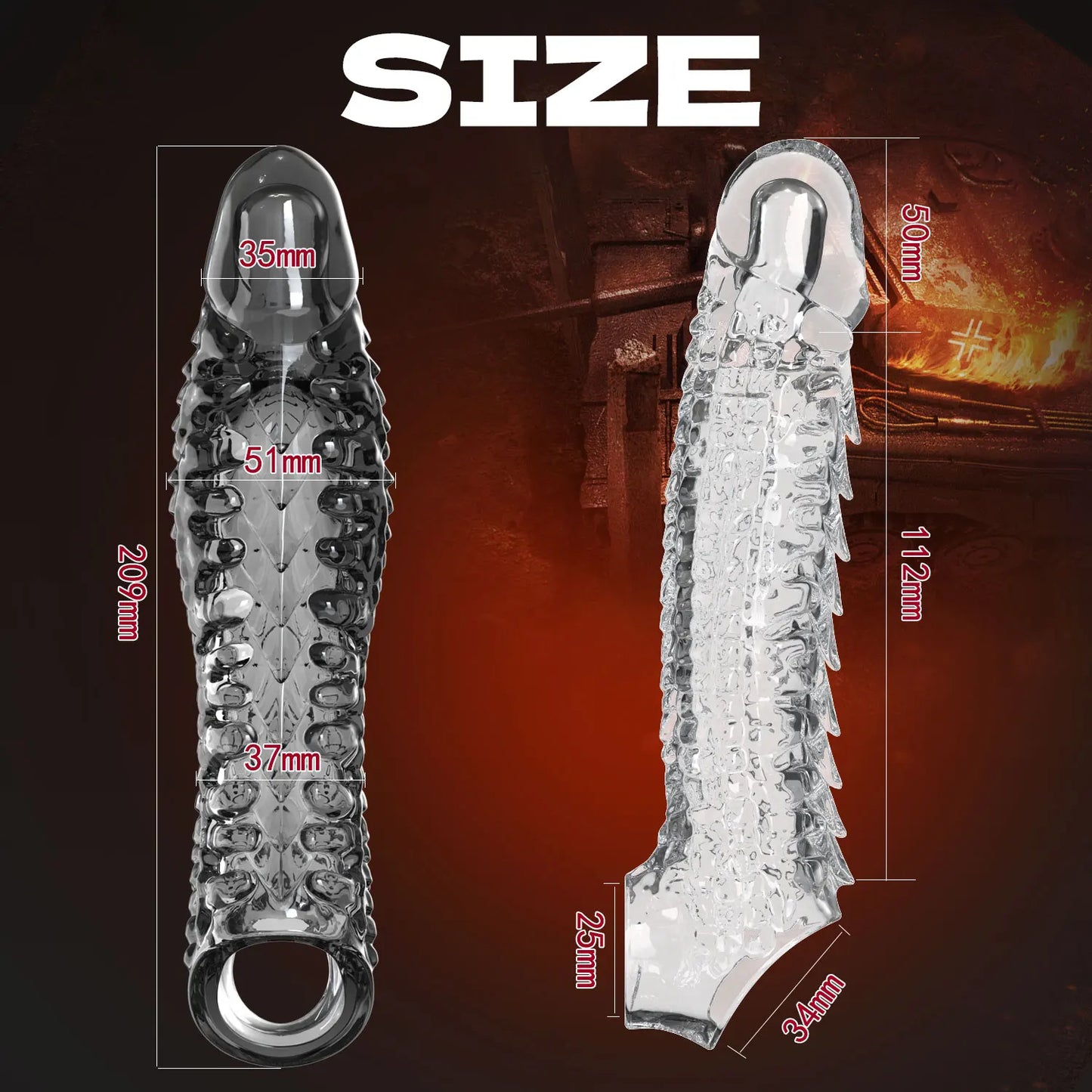 Reusable Silicone Penis Enlargement Sleeve & Cock Rings