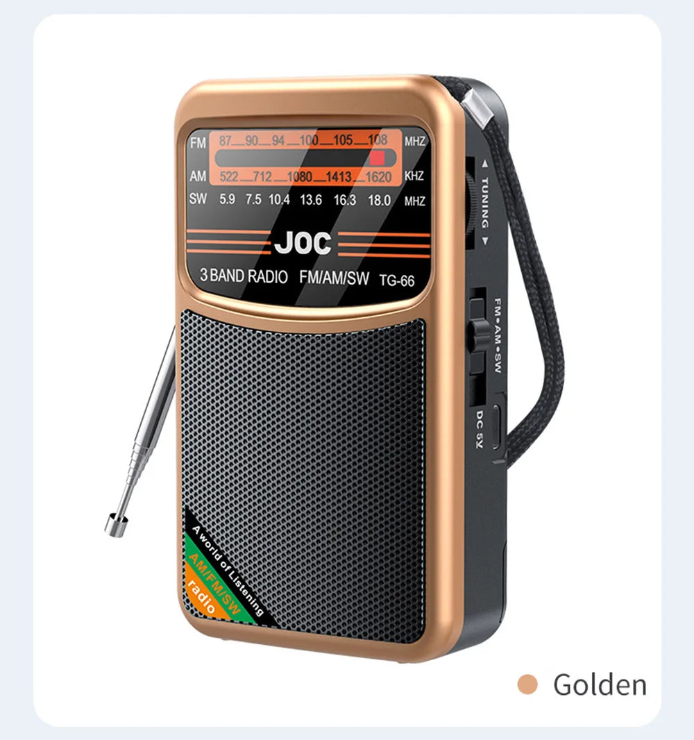 Stay tuned on the go with this mini pocket radio!