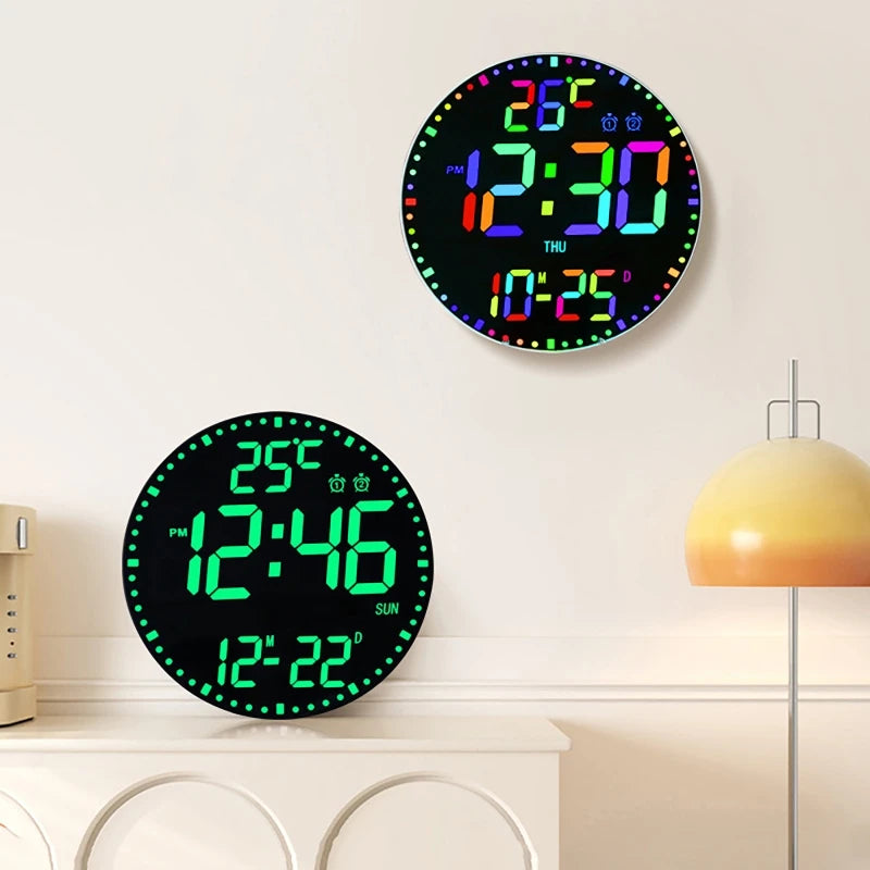 Smart WiFi LED Wall Clock with Alarms