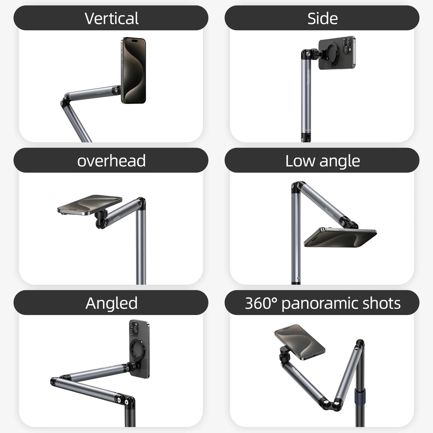 TELESIN Magnetic Floor Phone Stand Holder