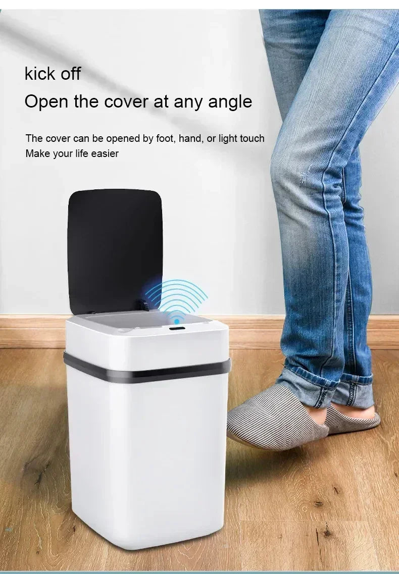 Smart 13L Touchless Trash Can – Waterproof & Odor-Free