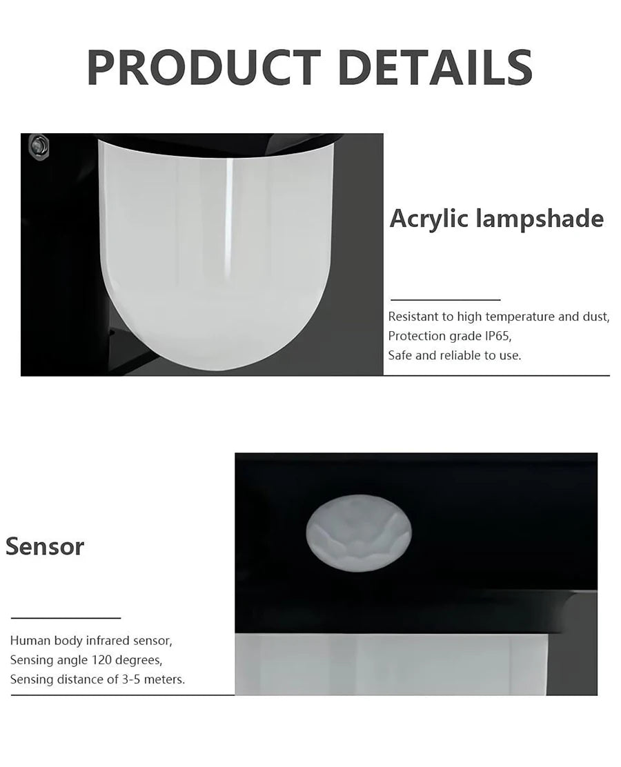 Solar Motion Sensor Wall Light – Waterproof Garden Path Lamp