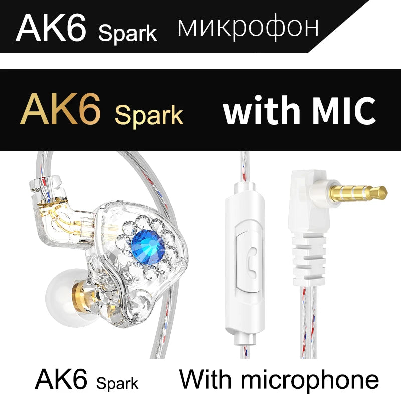 QKZ AK6 HiFi Wired Earphones with Mic