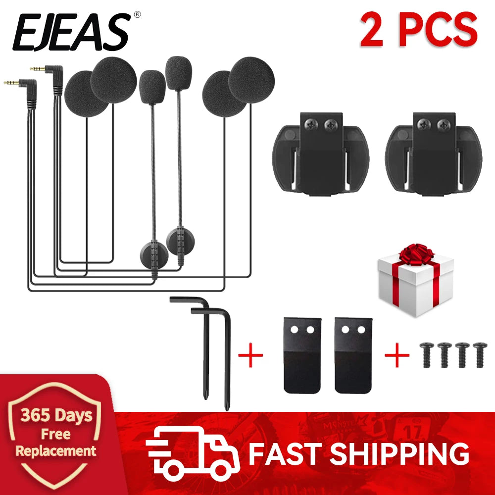 EJEAS V6 Pro/V4 Motorcycle Helmet Intercom Mic & Speaker