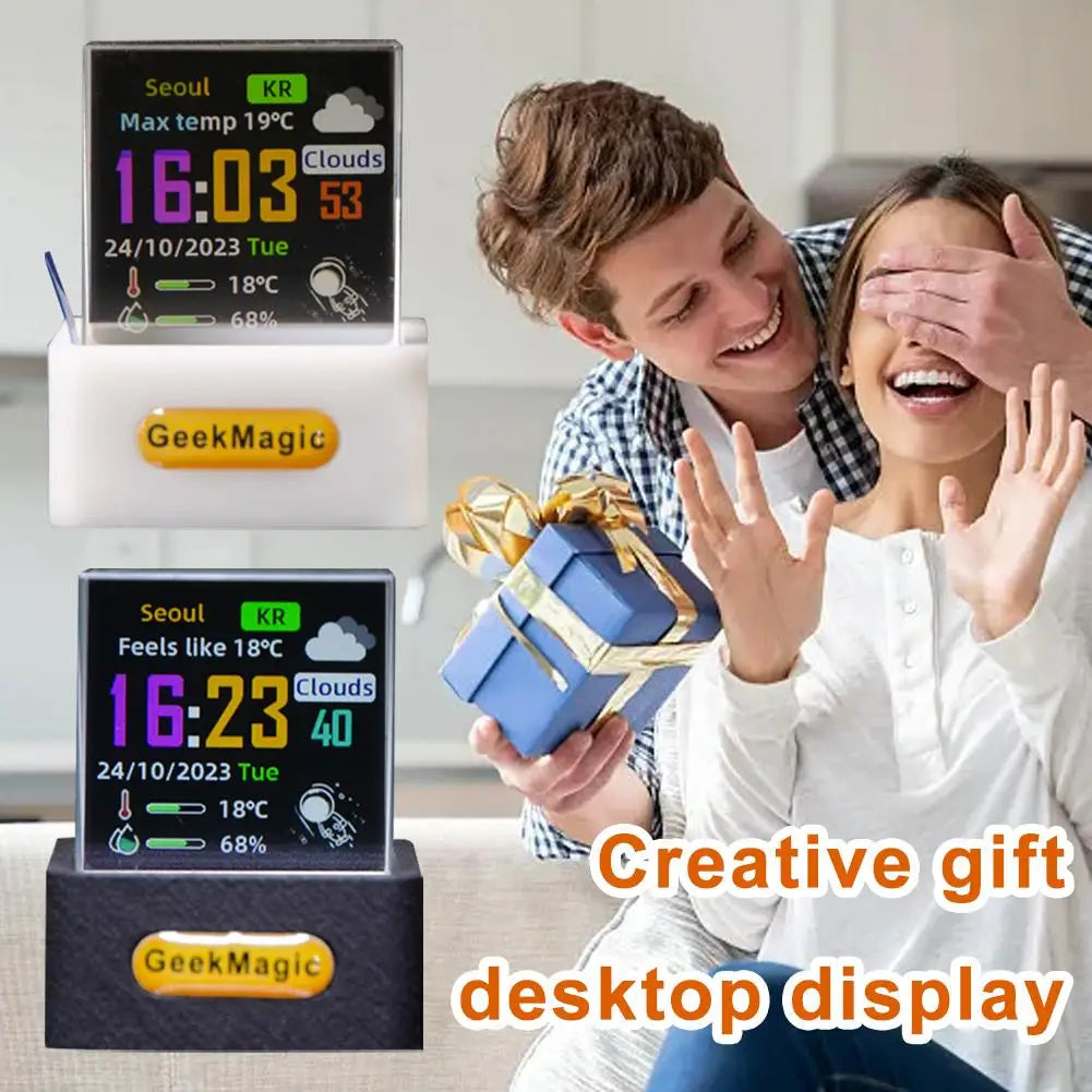 WiFi Smart Crystal Cube Photo Weather Clock