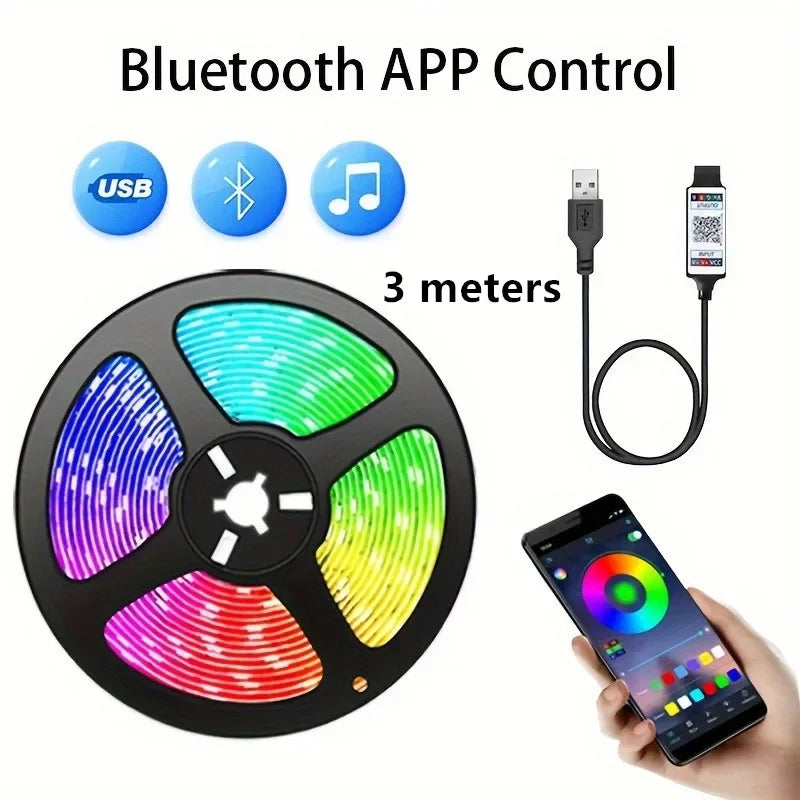 RGB LED Strip Light with Bluetooth & Remote