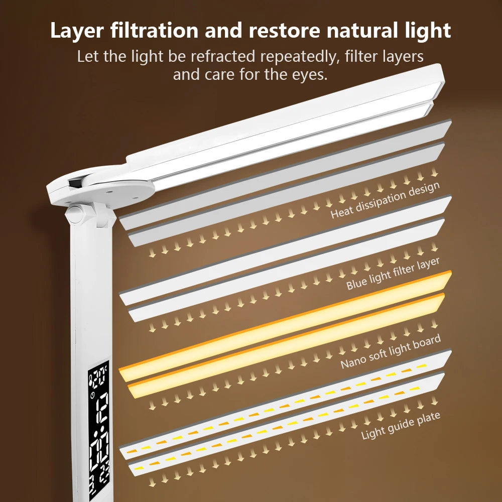 Smart Touch LED Desk Lamp Rechargeable for Study