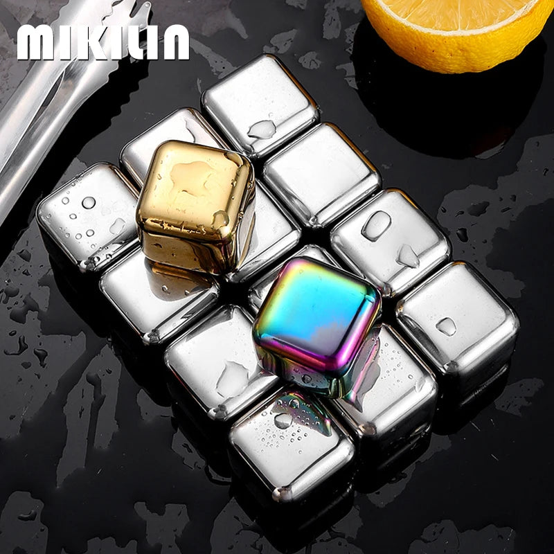 Reusable Stainless Steel Whiskey Ice Cubes Set