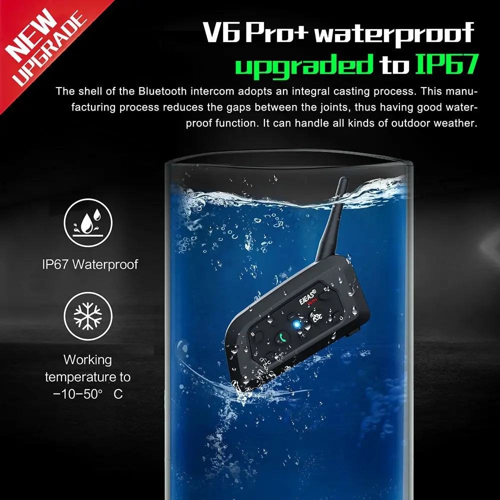 EJEAS V6 Pro+ Bluetooth Motorcycle Intercom